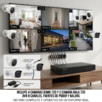 4Camaras Domo 720 y 2Bala 720 DVR 8 Canales, Fuentes de poder y Baluns (1)